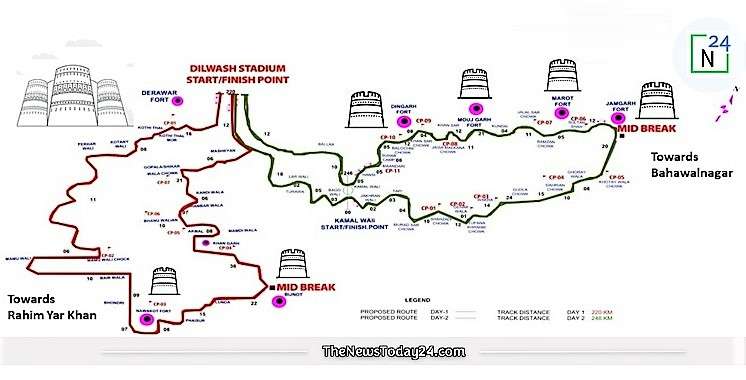 Route map of Cholistan Jeep Rally