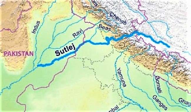 Sutlej River map